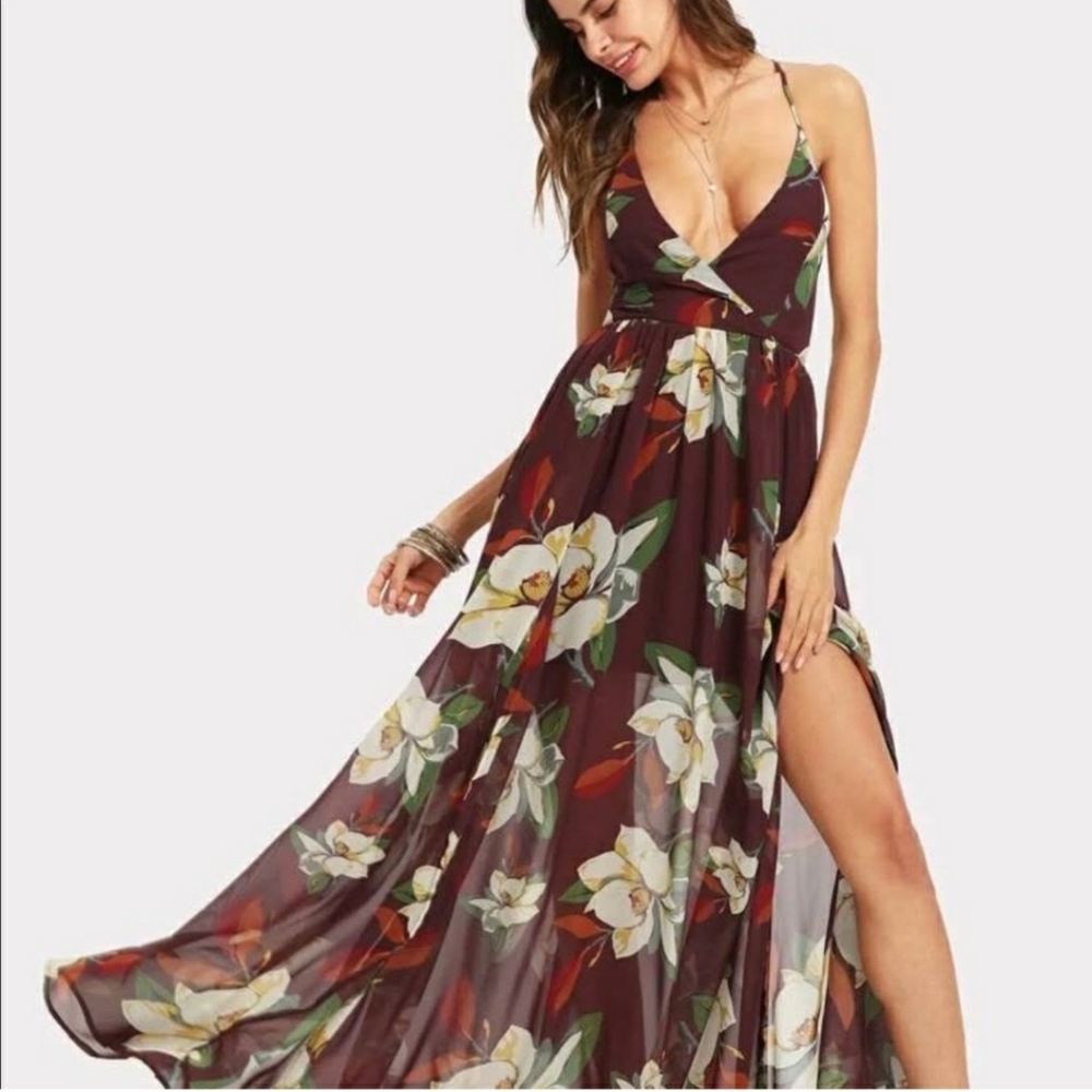 Shein Floral Maxi Dress Size M